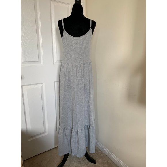 Ruffle Hem Solid Cami Dress Gray - Picture 7 of 9